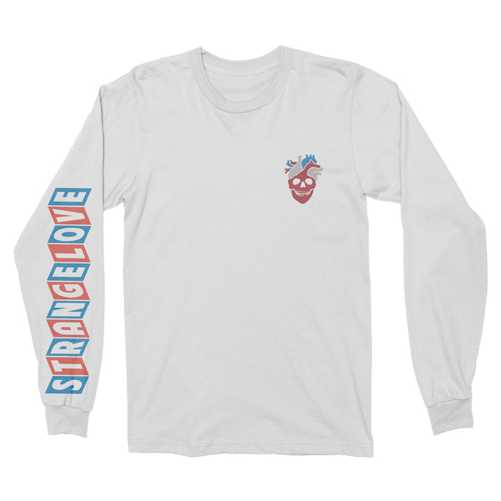 Strangelove Heart Skull Logo Long Sleeve Tee White