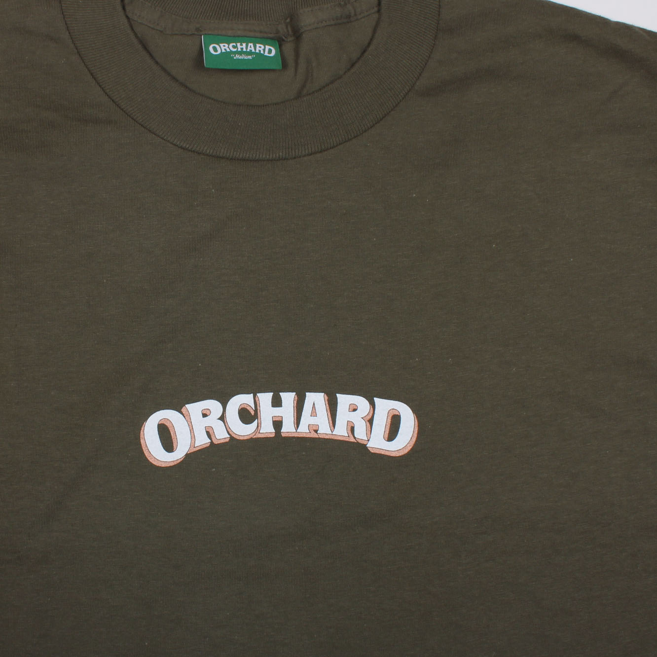 Orchard Text Shadow Tee Dark Moss/White/Metallic
