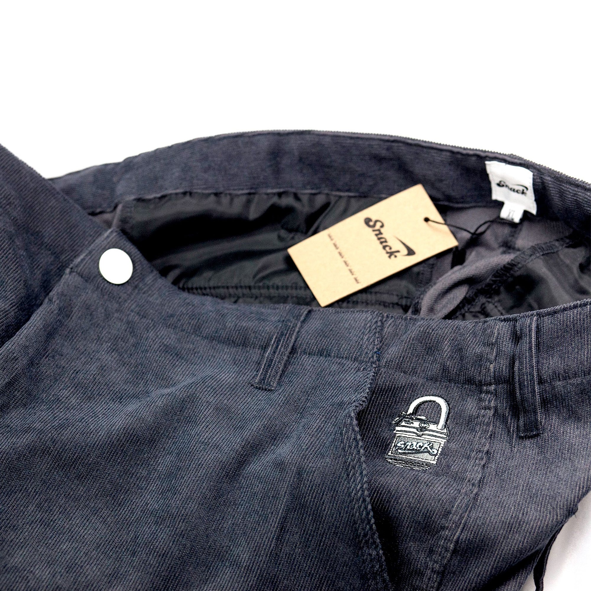 Snack Unlock Corduroy Cargo Pants Charcoal